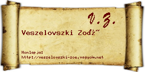 Veszelovszki Zoé névjegykártya
